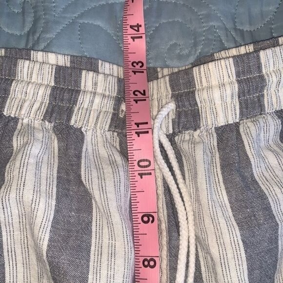 Beachlunchlounge Womens Striped Linen-Blend Wide-Leg Pants With Drawstring Waist - Picture 9 of 11